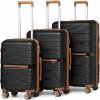 British Traveller K2392L Sada 3 kufrov spinner 55cm 66cm 76cm Čierna Polypropylén