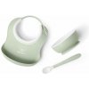 Babybjorn set na krmení 3 dílný,malý bryndák, miska a lžička, pudrově zelený