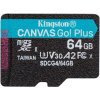 Kingston Canvas Go Plus A2/ Micro SDXC/ 64GB/ UHS-I U3/ Class 10/ + Adaptér SDCG4/64GB