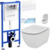 LAUFEN Rámový podomietkový modul CW1 SET s bielym tlačidlom + WC Ideal Standard Tesi so sedadlom SoftClose, AquaBlade H8946600000001BI TE1