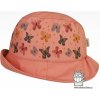 Dráče Bavlnený letný klobúk Dráča - Mallorka 14, lososová, motýliky Farba: Lososová, Veľkosť: 50-52