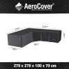 Obal na rohovú sedaciu súpravu XL v tvare L, ROVNORAMENNÝ 270x270x100x70 cm Aerocover