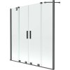 MEXEN/S - Velar Duo dvojkrídlová posuvná vaňová zástena 160 x 150, transparent, grafit metal 896-160-000-02-95