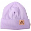 Baby Nellys Rebrovaná dvojvrstvová čiapka s lemom lila