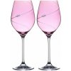 Diamante poháre na biele víno Silhouette City Pink s kamienkami Swarovski 360 ml 2 ks