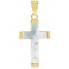 Lillian Vassago Zlatý prívesok s perleťou Krížik LLV06-GP011