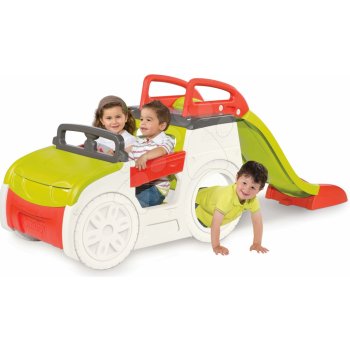 Smoby 840200-17 set preliezačka Adventure Car so šmykľavkou a vozík na ťahanie s vedro setom