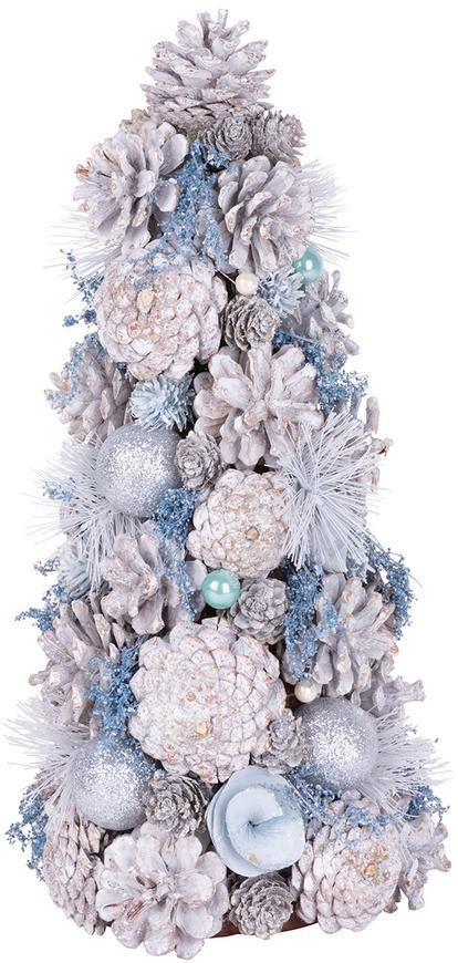 MagicHome Stromček Vianoce prírodný krémový 47 cm