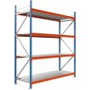 Majster Regál Kovový regál LONGSPAN 250x240x60-4-Metal, Modrá/Oranžová
