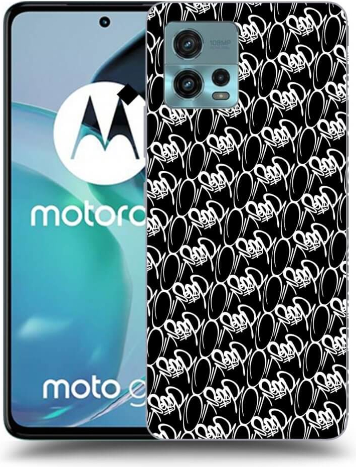 Púzdro Picasee silikónové Motorola Moto G72 - Separ - White On Black 2 čierne