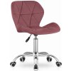 LEOBERT Otočná kancelárska stolička so širokým operadlom zo zamatu - tmavoružová
