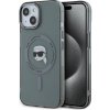 Karl Lagerfeld IML Karl Head Metal Frame MagSafe Zadní Kryt pro iPhone 15 Black KLHMP15SHLSKIK