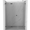 Mexen Lunar-F skladacie sprchové dvere ľavé 145 cm, transparentné, gun metal - 836S-145-050-95-00-L