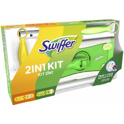 Swiffer 2v1 Kit mop + náhradné prachovka na podlahu 8 ks + násada malá + prachovka 1 ks