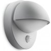 Philips myGarden - Nástenné vonkajšie LED svietidlo, priemer 20 cm, E27, so senzorom, sivá 915002145905