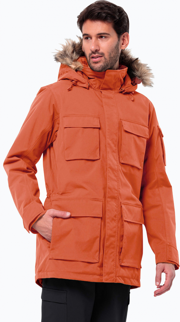 Jack Wolfskin pánska zimná bunda Glacier Canyon Parka carmine