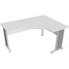Hobis Pracovný stôl Cross, ergo, ľavý, 160x75,5x120 cm, biela/kov