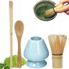 ZESTAW DO HERBATY MATCHA METLIČKA S LYŽIČKOU, KERAMICKÁ RUKOVÄŤ