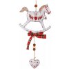 Kovová vianočná dekorácia závesná 33x12cm - hojdací koník