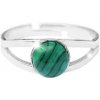Strieborný prsteň s pravým minerálnym kameňom Malachit