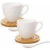 Orion Hrnček porcelánový podšálka lyžička Whiteline 2 x 250 ml