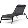 Hector Nastaviteľné záhradné lehátko Sandy čierne/grafitovo sivé