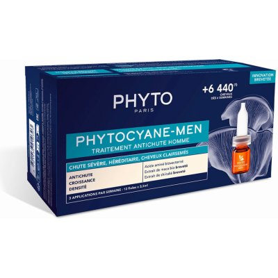Phyto Phytocyane Men Treatment starostlivosť pre podporu rastu a proti vypadávaniu vlasov 12 x 3,5 ml