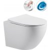 CERANO - WC závesné Cesso, Vortex Rimless + Slim/UF sedátko - biela matná - 49x36 cm CER-476681