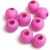 Pogumované sklenené korálky 8mm 1ks ružové ´C´ (otvor 1mm)