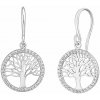Silvego Strieborné visiace náušnice strom života Atsu s Brilliance Zirconia FW8091ES