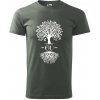 Narodeninový strom 60 - Klasické pánske tričko vyššej gramáže - M ( Tm. bridlica (šedozelená) )
