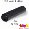 Vrecia na odpad rolo 240l 100x125 cm 60µm 10ks XL ECONOMY Farba: Čierna, Objem: 240l, Hrúbka materiálu: 60µm cena za rolku