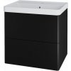 Mereo Siena, kúpeľňová skrinka s keramickým umývadlom 61 cm, čierna mat