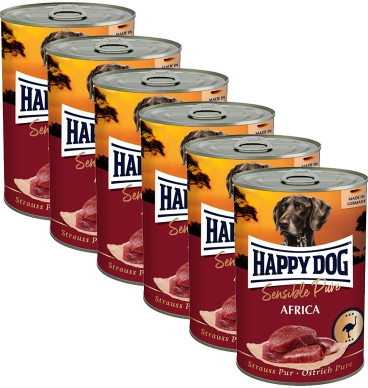 Happy Dog Strauß Pur Africa pštrosie 6 x 400 g