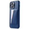 Mujjo Full Leather Wallet Case for iPhone 14 Monaco Blue