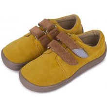 Beda detské barefootové kožené tenisky na suchý zips Beda žltá