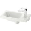 Ravak Chrome - Umývadielko 400x220 mm, s 1 otvorom na batériu vpravo, biela XJGP1100000