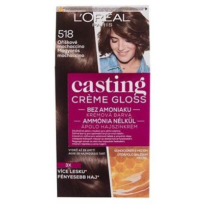 L'Oréal Paris Casting Creme Gloss barva na vlasy na barvené vlasy 518 Hazelnut Mochaccino 48 ml
