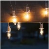 Exihand LED Vonkajšia vianočná reťaz CONE FILAMENT 20xE10 19m číra/teplá biela IP44 EX0124