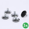 Klzáky pre pracovné dielenské stoličky, 50 mm, súprava 5 ks