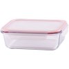 Dóza MagicHome BSG2, 1500 ml, sklenená, 22x17x7 cm, obdĺžniková, borosilikátové sklo/PP, Clip