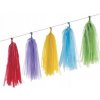 Girlanda strapce - strapce - pom pom - multicolor - dúha farebná - 20 ks - 4
