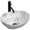 Rea Sofia Light Stone, umývadlo na dosku 410x345x150 mm, imitácia kameňa-šedá, REA-U9908