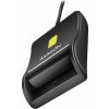 AXAGON CRE-SM3N, USB-A FlatReader čtečka kontaktních karet Smart card (eObčanka), kabel 1.3m