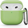 AppleMix Puzdro pre Apple AirPods 4 + karabínka - silikónové - matkovo zelené