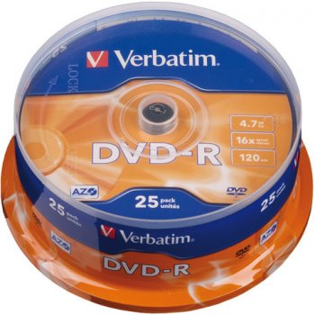 Verbatim DVD-R 4,7GB 16x, 25ks od 7,91 € - Heureka.sk