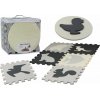LeanToys Měkká podložka na puzzle kontrastní, vzdělávací, EVA pěna, šedá, 28 dílků.