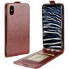 AppleKing vyklápacie puzdro s krytom a priestorom na doklady pre iPhone XS / iPhone X – hnedá - možnosť vrátiť tovar ZADARMO do 30tich dní