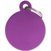 MF BIG ROUND ALUMINUM PURPLE 3,93x3,17 cm gravírovateľný prívesok