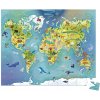 Puzzle v kufríku Mapa sveta World Janod 100 dielov od 6 rokov